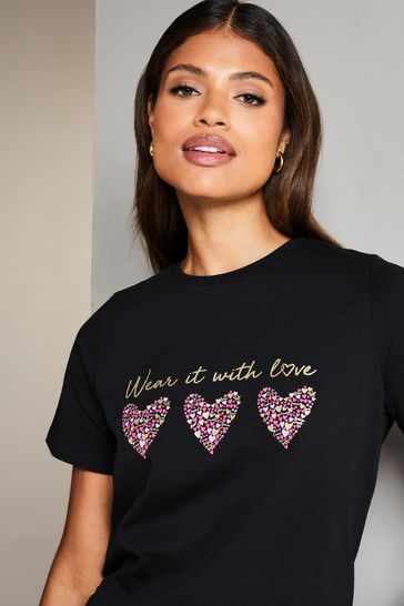 Wear it with Love Black Boyfriend T-Shirt - Women