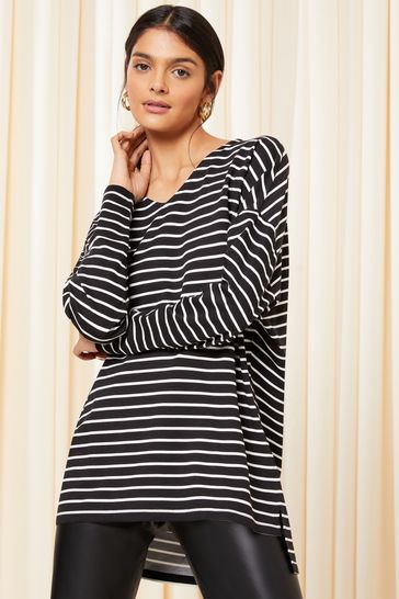 Buy Friends Like These Stripe Soft Jersey V Neck Long Sleeve Tunic Top from  Next Australia