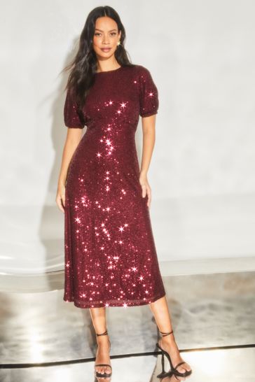 Lipsy red sequin dress top