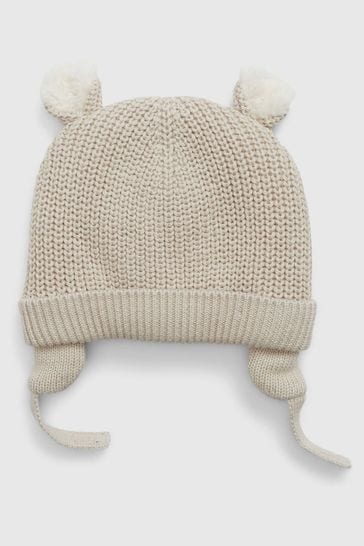 Gap Cream Sherpa Fleece Lined Baby Beanie Hat