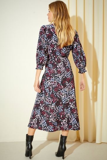 Midi jersey top dress with sleeves