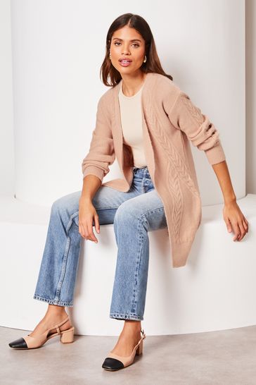 Buy Lipsy Blush Pink Long Sleeve Cable Cardigan from Next Turkey