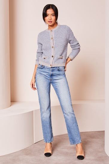 Lipsy pocket front outlet long sleeve cardigan