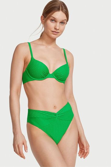 Victoria's Secret Green Fishnet High Leg Swim Bikini Bottom