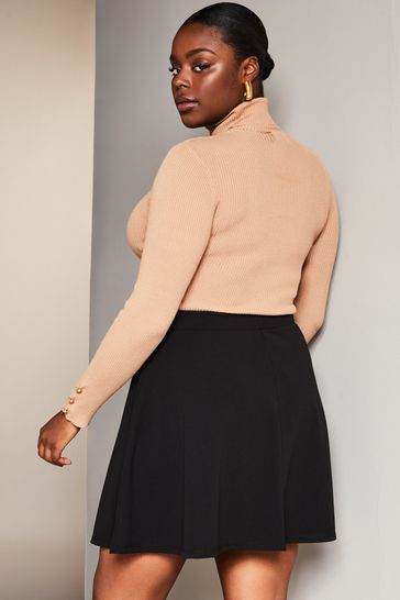 Black skater skirt best sale jersey