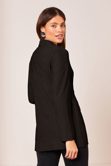 Lipsy Black Jersey Ribbed Blazer