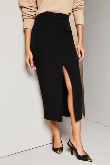 Black midi hot sale skirt petite