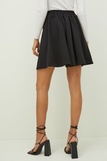 Black and white flowy mini skirt sale