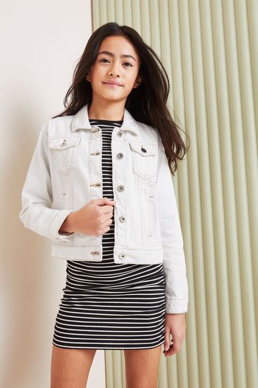 Lipsy White Denim Western Jacket (From 3-16yrs)