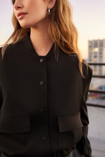 Black smart hotsell bomber jacket