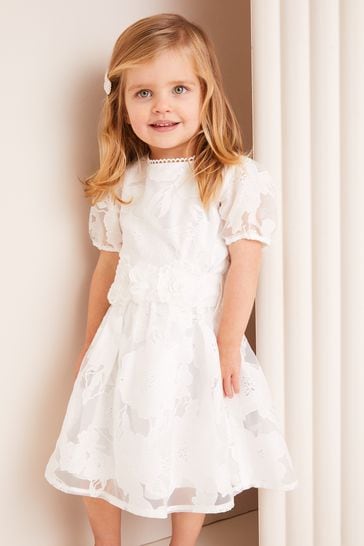 Lipsy White Baby Organza Corsage Occasion Dress (0mths-2yrs)