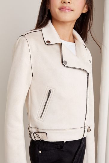Cream suedette jacket on sale