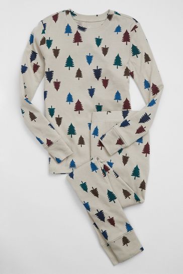Buy Gap Cream Christmas Tree Print Kids Pyjamas from Next Netherlands
