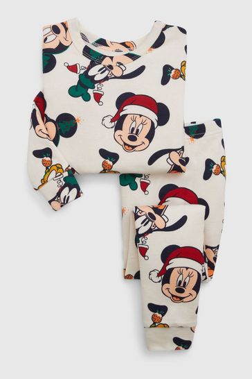 Gap White Organic Cotton Disney Minnie Mouse Pyjama Set (12mths-5yrs)