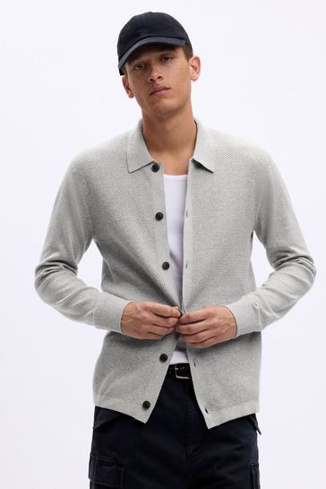 Buy Gap Grey Textured Button Up Cardigan from Next Austria