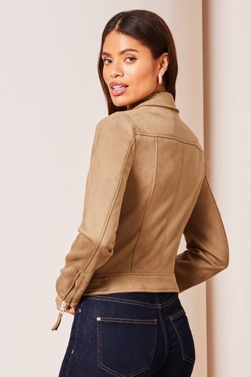 Petite suedette biker jacket deals