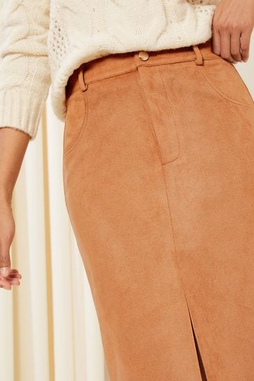 Camel outlet midi skirt