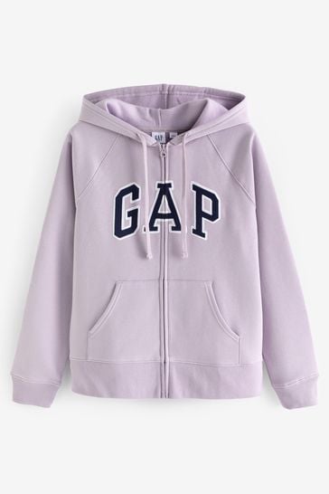 Gap Purple Logo Zip Up Hoodie