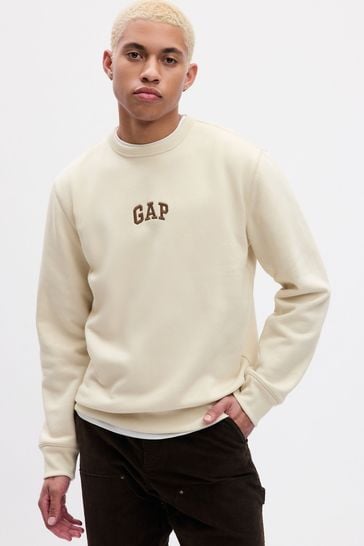 Buy Gap Beige arch Logo Crew Neck Sweatshirt from Next Ireland
