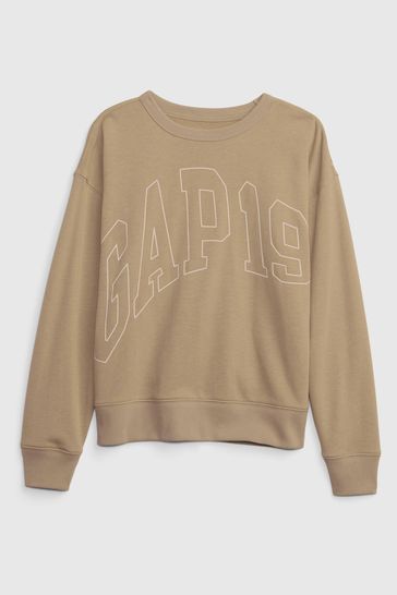 Buy Gap Beige 1969 Logo Long Sleeve Crew Neck Sweatshirt from Next