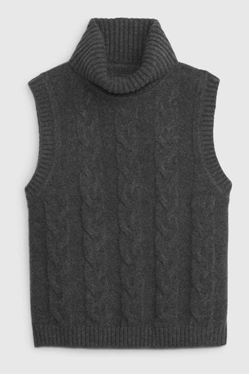 High neck sleeveless sweater deals