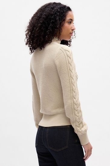 Buy Gap Relaxed Cable Knit Mock Neck Jumper from Next France