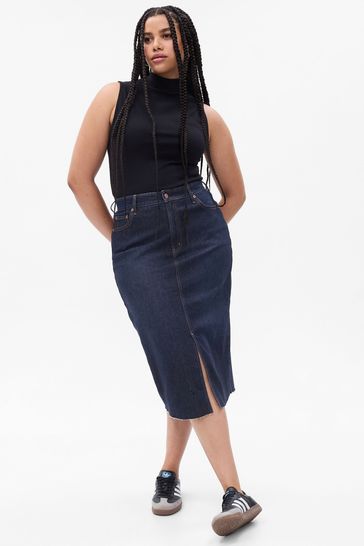 Mid length denim skirts cheap gap