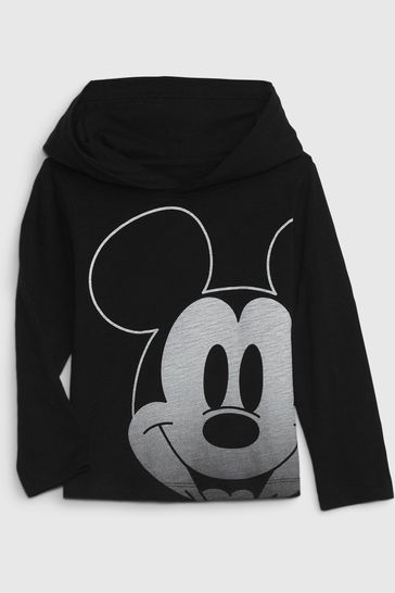 Gap Black Disney Mickey Mouse Graphic Crew Neck Long Sleeve Sweatshirt 12mths 5yrs