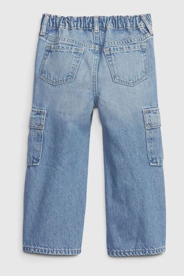 Gap Light Wash Blue Stride Cargo Washwell Jeans 6mths 5yrs