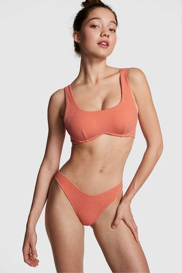 Victoria's Secret PINK Deep Coral Orange Padded Bikini Top