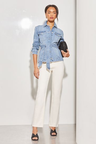 Lipsy belted denim dress sale