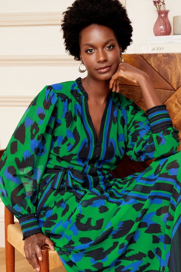 Belted long sleeve maxi dress discount