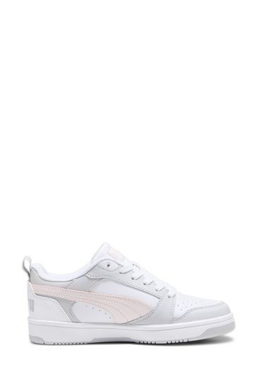 Puma White Rebound V6 Lo Youth Trainers