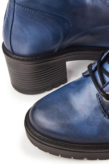 Blue leather boot cheap