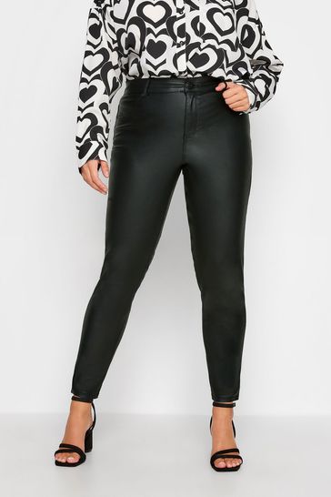 Yours Curve Black Coated AVA Jeans