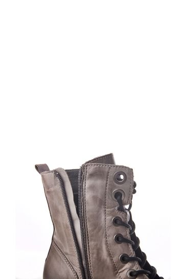 Buy Moda in Pelle Grey Bellzie Lace Up Leather Ankle Boots from Next Bahrain