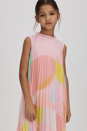 Reiss Multi Pixie Junior Pleated Ruffle Dress