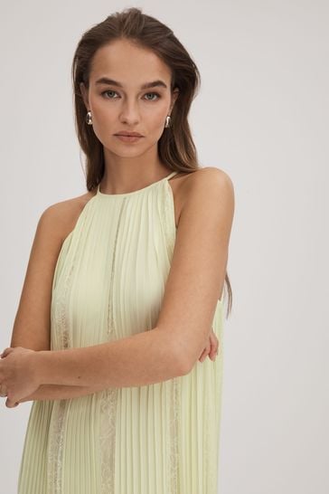 Lace pleated maxi dress outlet