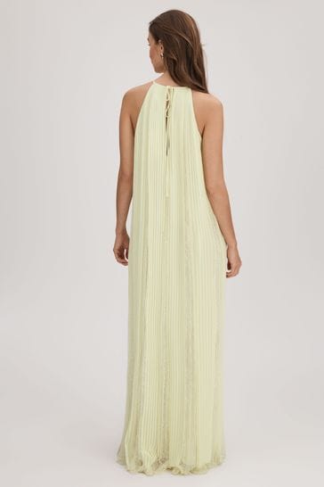 Lace pleated maxi dress store
