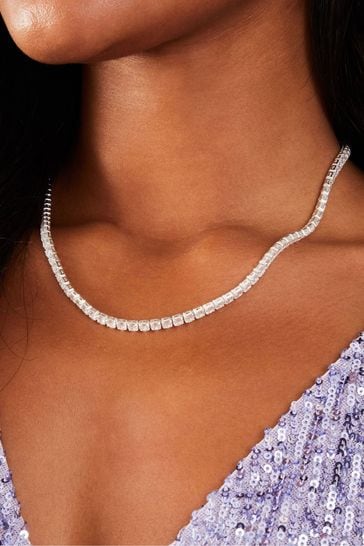Crystal tennis necklace outlet