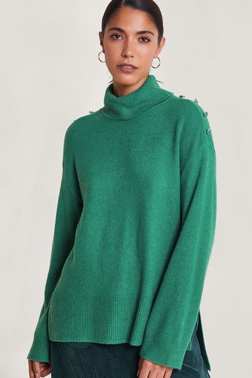 Monsoon Green Lib Longline Jumper