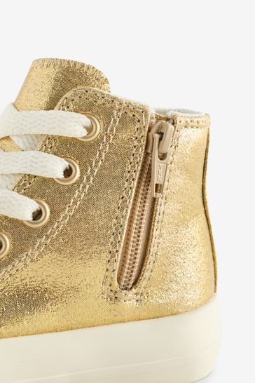 Buy Gold Metallic Standard Fit F Chunky High Top Trainers from Next Canada