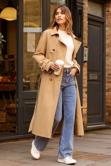 Friends Like These Camel Longline Trench Coat