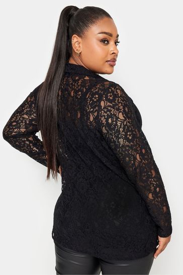 High neck lace shirt on sale