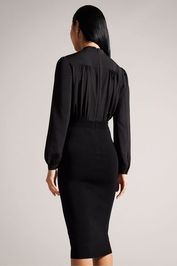 Black long pencil dress top