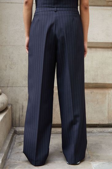 Blue pinstripe clearance trousers womens
