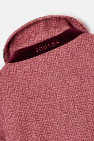 Joules pink tweed coat shop