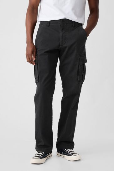 Gap Black Straight Fit Cargo Trousers