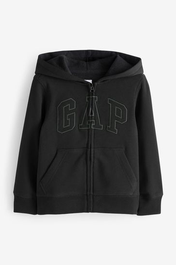 Buy Gap Black Arch Logo Zip Through Hoodie 4 13yrs from Next Italy