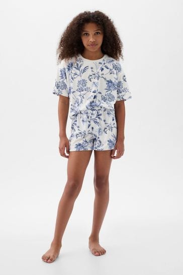 Gap Blue Pyjama Print Shorts Set (4-13yrs)